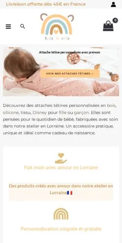 Anteprima del sito Kids And Crea, media di Francia per articoli sponsorizzati