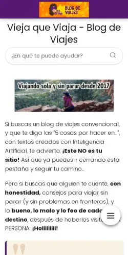 스폰서 기사용 스페인 매체 Vieja Que Viaja 사이트 미리보기
