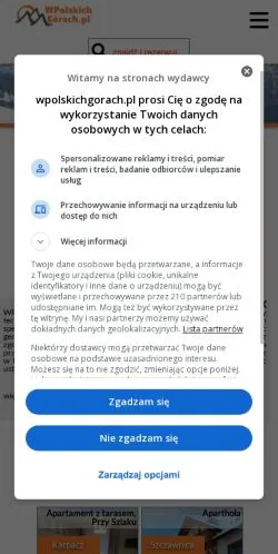 Anteprima del sito W Polskich Górach, media di Polonia per articoli sponsorizzati