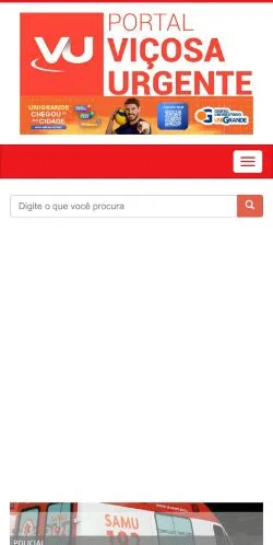 Anteprima del sito Viçosa Urgente, media di Brasile per articoli sponsorizzati