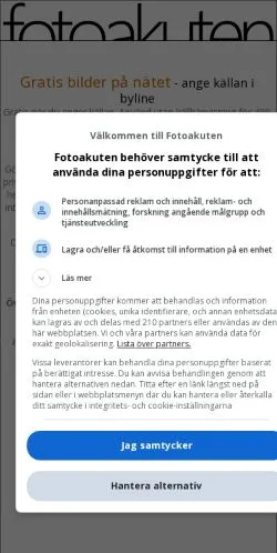 Anteprima del sito Fotoakuten, media di Svezia per articoli sponsorizzati
