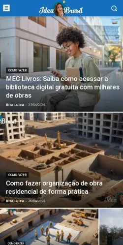 Preview of the Ideia Brasil website, a media outlet in Brazil for sponsored articles