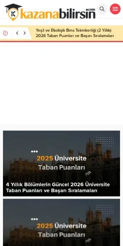 Anteprima del sito Kazanabilirsin, media di Turchia per articoli sponsorizzati