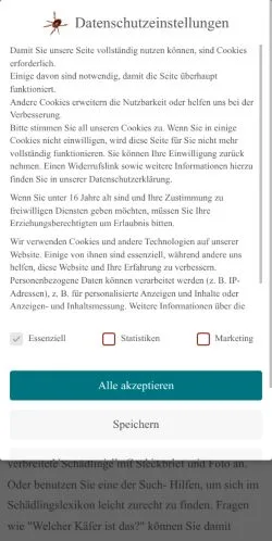 스폰서 기사용 독일 매체 Lexikon der Schädlinge 사이트 미리보기