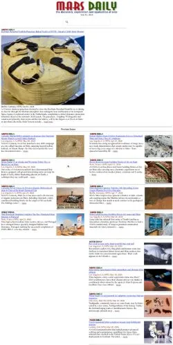 Voorbeeld van de site Mars Daily, medium uit Verenigde Staten voor gesponsorde artikelen