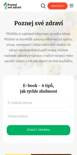 Anteprima del sito Poznej Své Zdraví, media di Cechia per articoli sponsorizzati