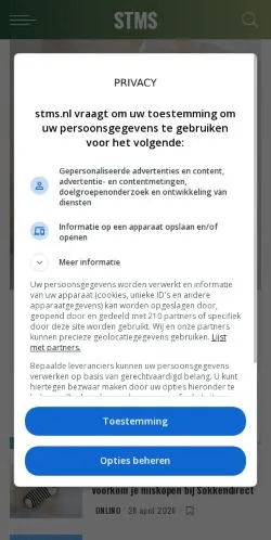 Voorbeeld van de site STMS, medium uit Nederland voor gesponsorde artikelen