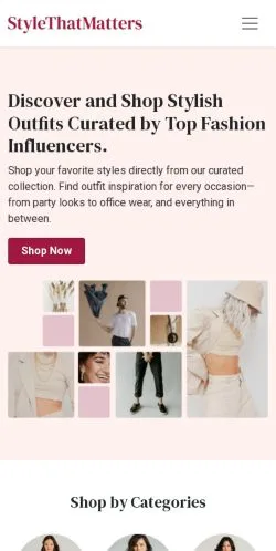 Voorbeeld van de site StyleThatMatters, medium uit Verenigde Staten voor gesponsorde artikelen