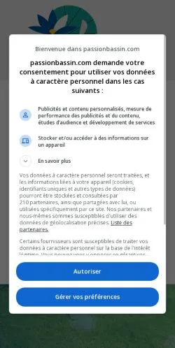 Anteprima del sito Passion Bassin, media di Francia per articoli sponsorizzati