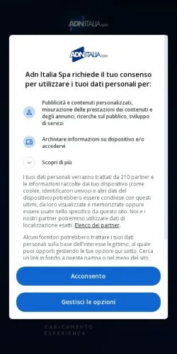Anteprima del sito ADN Italia Spa, media di Italia per articoli sponsorizzati