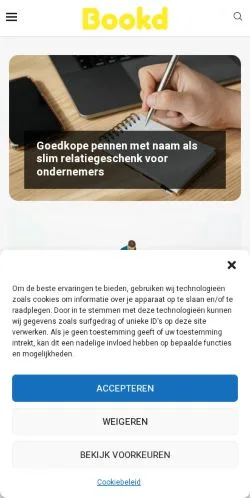 Förhandsvisning av webbplatsen Bookd, medium i Nederländerna för sponsrade artiklar