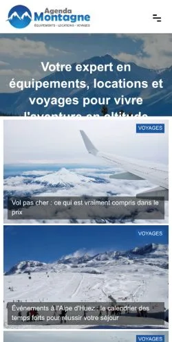 Anteprima del sito Agenda Montagne, media di Francia per articoli sponsorizzati