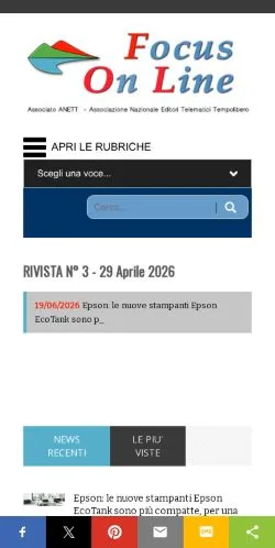 Podgląd witryny Focus Online, medium z kraju Włochy do artykułów sponsorowanych