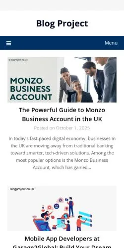 Anteprima del sito BlogProject.co.uk -, media di Regno Unito per articoli sponsorizzati