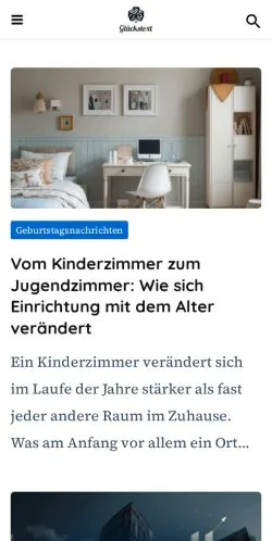 スポンサード記事向けのドイツメディア、Glückstextのサイトプレビュー