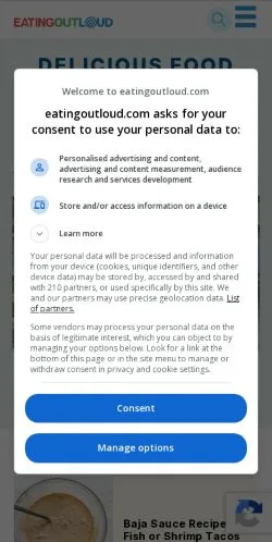 スポンサード記事向けのイギリスメディア、Eating Out Loudのサイトプレビュー