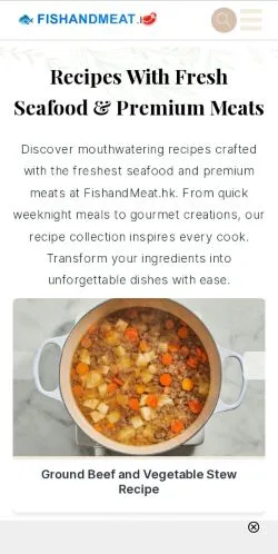 スポンサード記事向けのイギリスメディア、Fish & Meatのサイトプレビュー