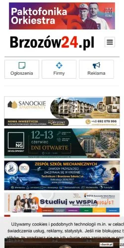 Anteprima del sito Brzozów24, media di Polonia per articoli sponsorizzati