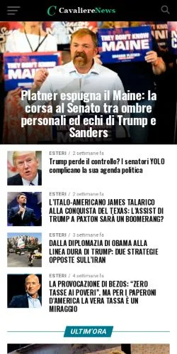 Anteprima del sito CavaliereNews, media di Italia per articoli sponsorizzati
