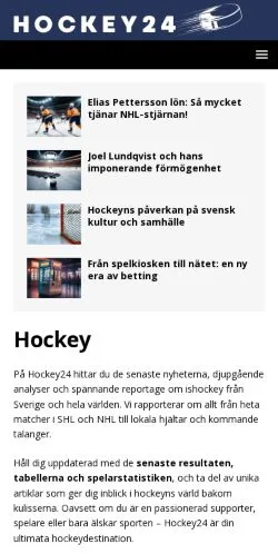 Anteprima del sito Hockey 24, media di Svezia per articoli sponsorizzati