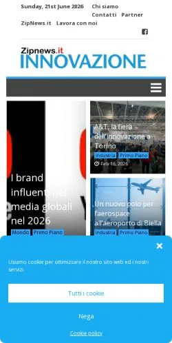 Anteprima del sito Zipnews Innovazione, media di Italia per articoli sponsorizzati