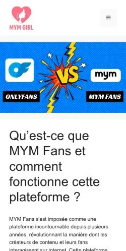 Anteprima del sito MYM Fans, media di Francia per articoli sponsorizzati