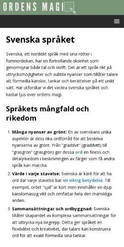 Anteprima del sito Ordens Magi, media di Svezia per articoli sponsorizzati