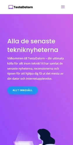 Anteprima del sito TestaDatorn, media di Svezia per articoli sponsorizzati
