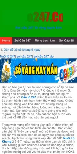 Vista previa del sitio Soi Cầu 247 VIP, medio de Vietnam para artículos patrocinados