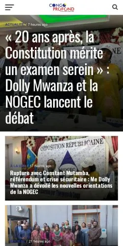 Vista previa del sitio Congo Profond, medio de Francia para artículos patrocinados