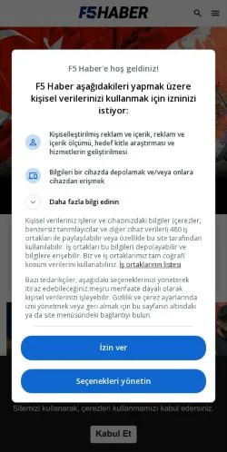 Podgląd witryny F5 Haber, medium z kraju Turcja do artykułów sponsorowanych