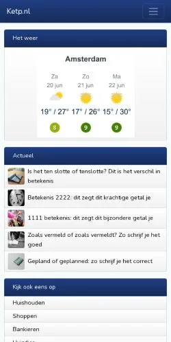 スポンサード記事向けのオランダメディア、Ketpのサイトプレビュー