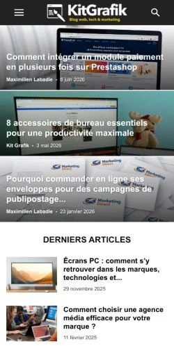 スポンサード記事向けのフランスメディア、KitGrafikのサイトプレビュー