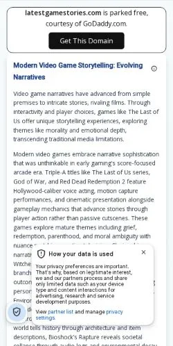 Podgląd witryny Latest Game Stories, medium z kraju Stany Zjednoczone do artykułów sponsorowanych