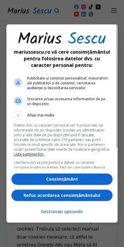 Anteprima del sito Marius Sescu, media di Romania per articoli sponsorizzati