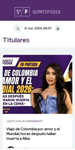 Forhåndsvisning av nettstedet Quinto Poder, medium fra Mexico for sponsede artikler
