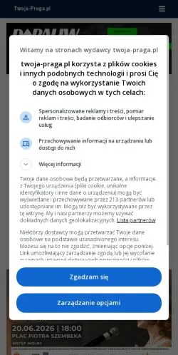 스폰서 기사용 폴란드 매체 Twoja Praga 사이트 미리보기