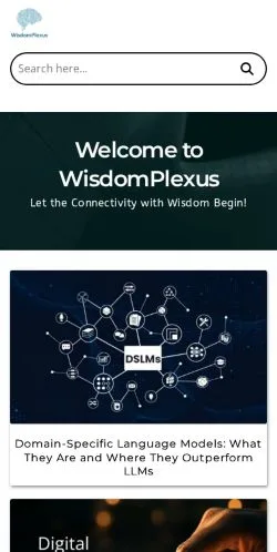 Förhandsvisning av webbplatsen WisdomPlexus, medium i USA för sponsrade artiklar