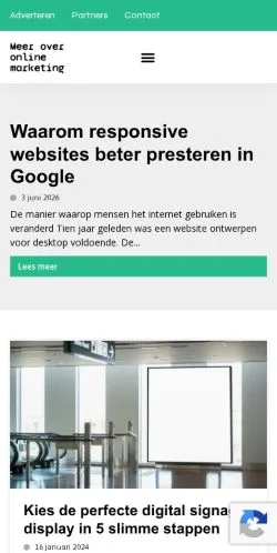 Anteprima del sito Meer Over Online Marketing, media di Paesi Bassi per articoli sponsorizzati