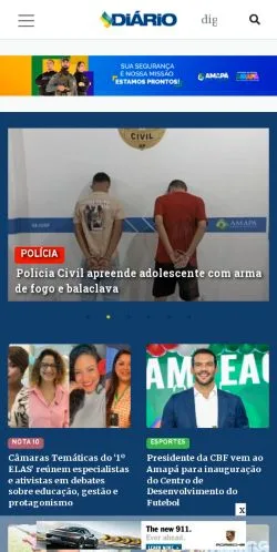 Anteprima del sito Diário do Amapá, media di Brasile per articoli sponsorizzati