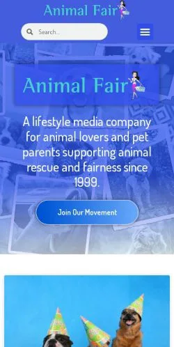 스폰서 기사용 미국 매체 Animal Fair 사이트 미리보기