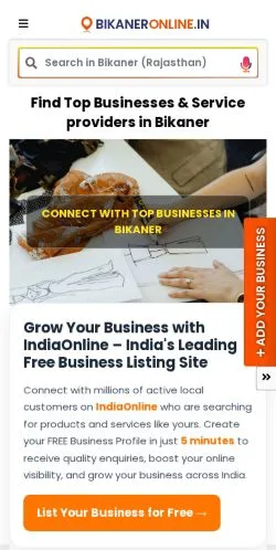 Anteprima del sito Bikaner Online, media di India per articoli sponsorizzati