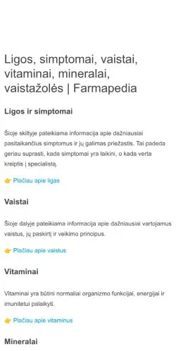 Anteprima del sito Farmapedia, media di Lituania per articoli sponsorizzati