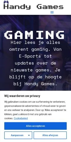 Anteprima del sito Handy Games, media di Paesi Bassi per articoli sponsorizzati