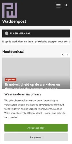スポンサード記事向けのオランダメディア、Waddenpostのサイトプレビュー