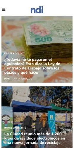 Anteprima del sito Diario NDI, media di Spagna per articoli sponsorizzati