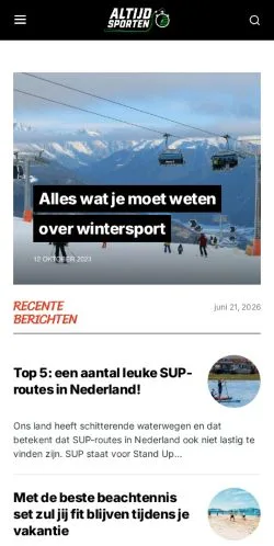 Anteprima del sito Altijd Sporten, media di Paesi Bassi per articoli sponsorizzati