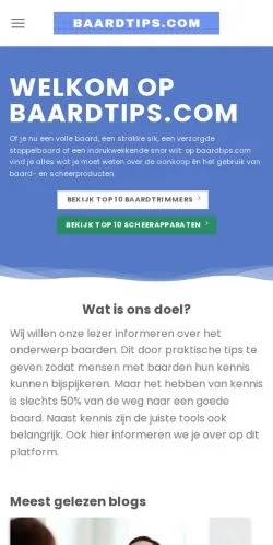 Vista previa del sitio Baardtips, medio de Países Bajos para artículos patrocinados