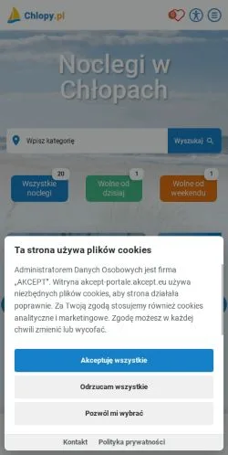 Vorschau der Website Chłopy Noclegi, Medium aus Polen für gesponserte Artikel