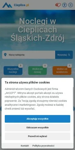 Anteprima del sito Cieplice, media di Polonia per articoli sponsorizzati